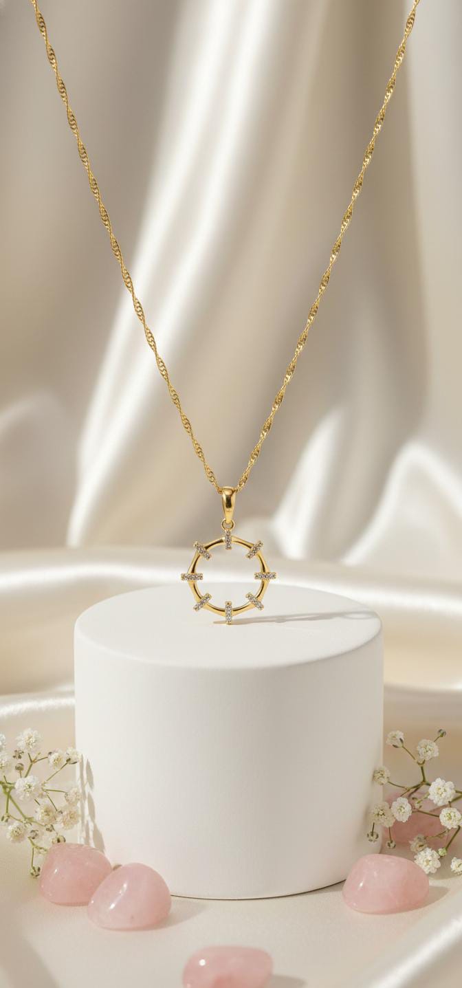 twisted chain with an open circle pendant