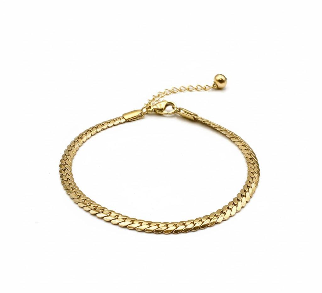 Gold Chain Necklace & Bracelet Set