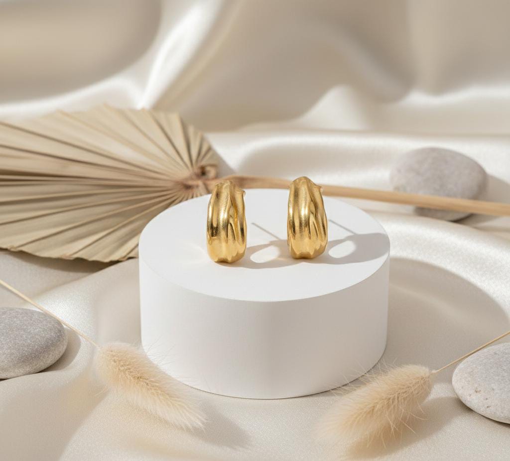 Boucles d'oreilles pendantes cannelées