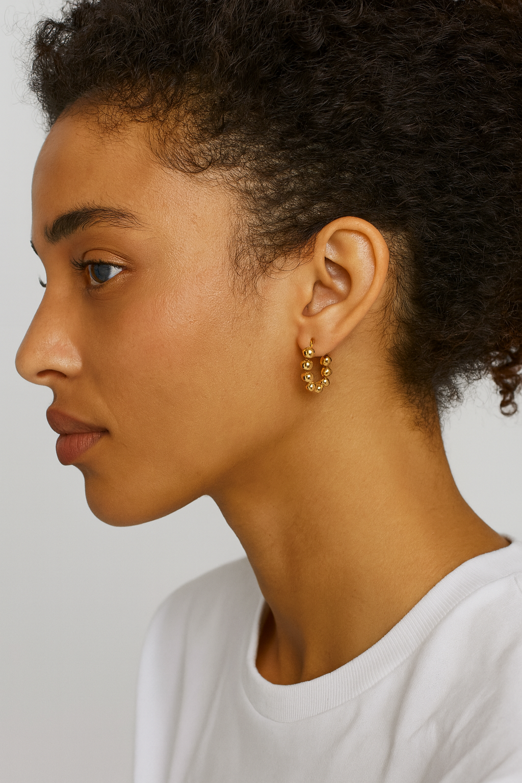 Chunky Gold Beaded Hoop Earrings - Timeless & Chic