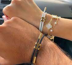 Bracelet Tressé Élégant avec Fermoir "H" Doré – Ajustable et Mixte